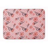 Caroline'S Treasures Pink Flowers And Polka Dots Floor Mat, 19 H X 27 W, Multicolor