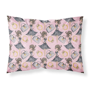 Caroline'S Treasures Watercolor Fashion Diva On Pink Pillowcase, Standard, Multicolor