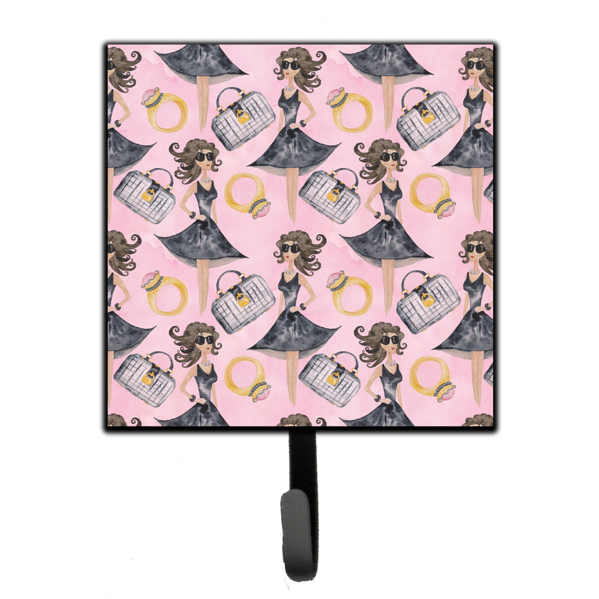 Caroline'S Treasures Watercolor Fashion Diva On Pink Wall Hook, Small, Multicolor