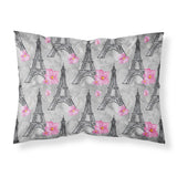 Caroline'S Treasures Watercolor Pink Flowers Eiffel Tower Pillowcase, Standard, Multicolor