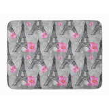 Caroline'S Treasures Watercolor Pink Flowers Eiffel Tower Floor Mat, 19 H X 27 W, Multicolor