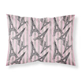 Caroline'S Treasures Watercolor Eiffel Tower And Stripes Pillowcase, Standard, Multicolor
