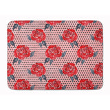 Caroline'S Treasures Watercolor Red Roses And Polka Dots Floor Mat, 19 H X 27 W, Multicolor