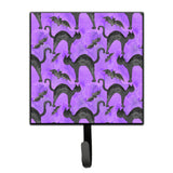 Caroline'S Treasures Watercolor Halloween Black Cats On Purple Wall Hook, Small, Multicolor