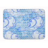 Caroline'S Treasures Beach Watercolor Abstract Waves Floor Mat, 19 H X 27 W, Multicolor
