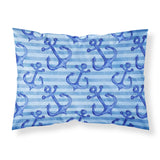 Caroline'S Treasures Beach Watercolor Anchors Printed, Polyester, 250 Thread Count, Envelope Closure Pillowcase, Standard, Mul
