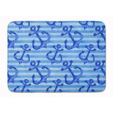 Caroline'S Treasures Beach Watercolor Anchors Floor Mat, 19 H X 27 W, Multicolor
