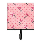 Caroline'S Treasures Watercolor Paper Clips And Polka Dots Pink Wall Hook, Small, Multicolor