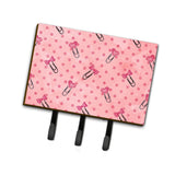 Caroline'S Treasures Watercolor Paper Clips And Polka Dots Pink Wall Hook, Triple, Multicolor