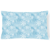 Caroline'S Treasures Bb7552Pw1216 Watercolor Snowflake On Light Blue Outdoor Canvas Pillow, Multicolor