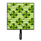 Caroline'S Treasures Watercolor Shamrock Stripes Wall Hook, Small, Multicolor