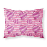 Caroline'S Treasures Watercolor Hot Pink Striped Hearts Pillowcase, Standard, Multicolor