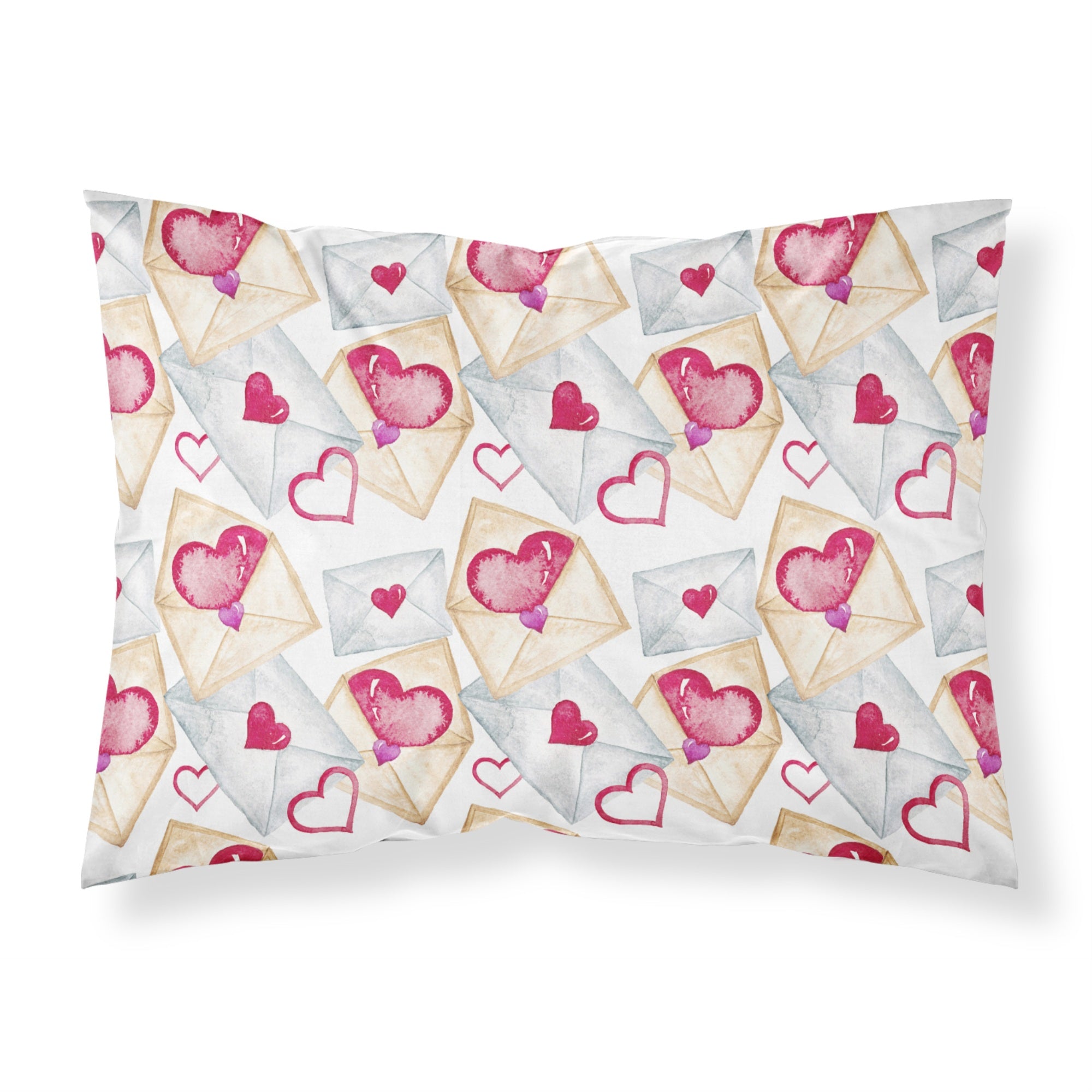 Caroline'S Treasures Watercolor Love Letters Pillowcase, Standard, Multicolor