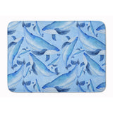 Caroline'S Treasures Watercolor Nautical Whales Floor Mat, 19 H X 27 W, Multicolor