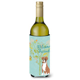 Caroline'S Treasures Welcome Friends Flashy Fawn Boxer Decorative Bottle Hugger, 750 Ml, Multicolor