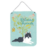 Caroline'S Treasures Welcome Friends Black White Collie Metal Print, 16H X 12W, Multicolor