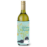 Caroline'S Treasures Welcome Friends Black White Collie Decorative Bottle Hugger, 750 Ml, Multicolor