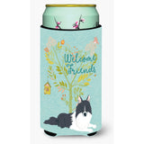 Caroline'S Treasures Welcome Friends Black White Collie Decorative Can Hugger, Tall Boy, Multicolor