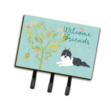 Caroline'S Treasures Welcome Friends Black White Collie Wall Hook, Triple, Multicolor