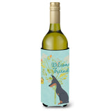 Caroline'S Treasures Welcome Friends Doberman Pinscher Decorative Bottle Hugger, 750 Ml, Multicolor