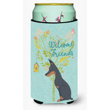 Caroline'S Treasures Welcome Friends Doberman Pinscher Decorative Can Hugger, Tall Boy, Multicolor