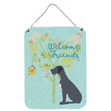Caroline'S Treasures Welcome Friends Black Dane Metal Print, 16H X 12W, Multicolor