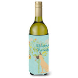 Caroline'S Treasures Welcome Friends Fawn Dane Cropped Ears Decorative Bottle Hugger, 750 Ml, Multicolor