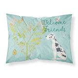 Caroline'S Treasures Welcome Friends Harlequin Great Dane Printed, Polyester Envelope Closure Pillowcase, Standard, Mu
