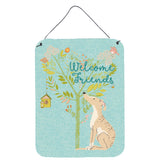 Caroline'S Treasures Welcome Friends Brindle Greyhound Metal Print, 16H X 12W, Multicolor
