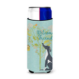 Caroline'S Treasures Welcome Friends Black White Greyhound Decorative Can Hugger, Multicolor