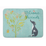 Caroline'S Treasures Welcome Friends Black White Greyhound Floor Mat, 19Hx27W, Multicolor
