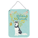 Caroline'S Treasures Welcome Friends Siberian Husky Metal Print, 16H X 12W, Multicolor