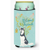 Caroline'S Treasures Welcome Friends Siberian Husky Decorative Can Hugger, Tall Boy, Multicolor