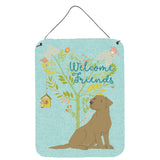 Caroline'S Treasures Friends Welcome Chocolate Labrador Retriever Metal Print, 16H X 12W, Multicolor