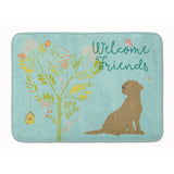 Caroline'S Treasures Friends Retriever Welcome Chocolate Labrador Floor Mat, 19Hx27W, Multicolor