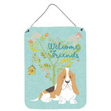 Caroline'S Treasures Welcome Friends Basset Hound Metal Print, 16H X 12W, Multicolor