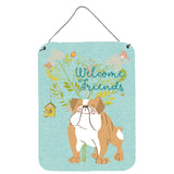 Caroline'S Treasures Welcome Friends English Bulldog Metal Print, 16H X 12W, Multicolor