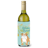 Caroline'S Treasures Welcome Friends English Bulldog Decorative Bottle Hugger, 750 Ml, Multicolor