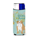 Caroline'S Treasures Welcome Friends English Bulldog Decorative Can Hugger, Multicolor