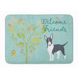 Caroline'S Treasures Welcome Friends Black Bull Terrier Floor Mat, 19Hx27W, Multicolor