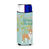 Caroline'S Treasures Welcome Friends Brown Bull Terrier Decorative Can Hugger, Multicolor