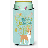 Caroline'S Treasures Welcome Friends Brown Bull Terrier Decorative Can Hugger, Tall Boy, Multicolor