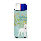 Caroline'S Treasures Welcome Friends White Bull Terrier Decorative Can Hugger, Multicolor