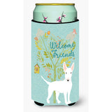 Caroline'S Treasures Welcome Friends White Bull Terrier Decorative Can Hugger, Tall Boy, Multicolor