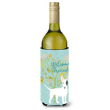 Caroline'S Treasures Welcome Friends White Patched Bull Terrier Decorative Bottle Hugger, 750 Ml, Multicolor