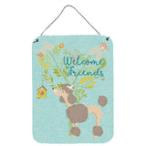 Caroline'S Treasures Welcome Friends Chocolate Poodle Metal Print, 16H X 12W, Multicolor