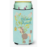 Caroline'S Treasures Welcome Friends Chocolate Poodle Decorative Can Hugger, Tall Boy, Multicolor