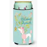 Caroline'S Treasures Welcome Friends Pink Poodle Decorative Can Hugger, Tall Boy, Multicolor