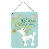 Caroline'S Treasures Welcome Friends White Poodle Metal Print, 16H X 12W, Multicolor