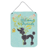 Caroline'S Treasures Welcome Friends Black Poodle Metal Print, 16H X 12W, Multicolor